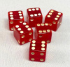 BO8 six red prystal bakelite dice